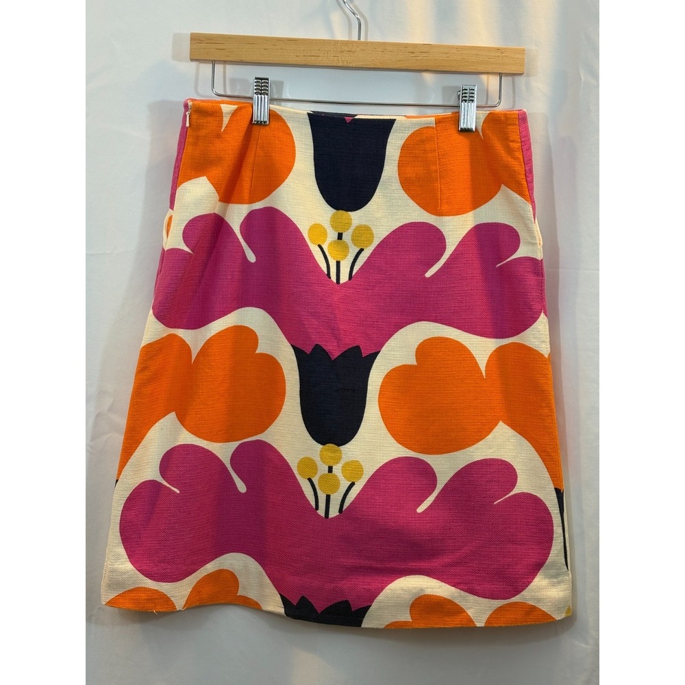 Lilly Pulitzer Bold Floral Pink Orange Pencil Skirt
